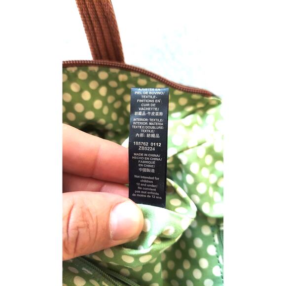 Fossil Crossbody Quilted Textile Cow Hide Leather 2 Keys and Lock Charm Handbag - Picture 8 of 9